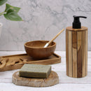 Natural Teakwood Soap Dispenser - Round